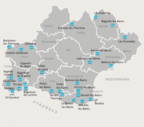 Carte des stations thermales