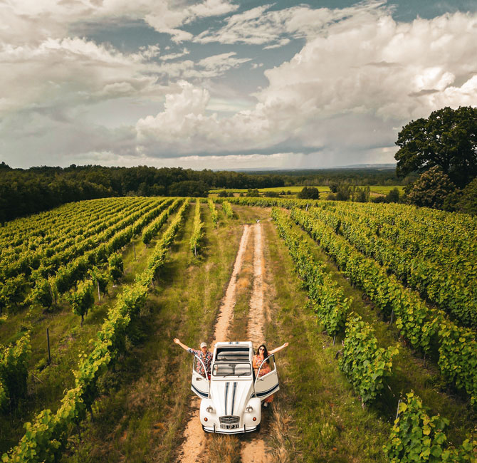 Virée en 2CV dans le vignoble de Fronton, terroir de la Negrette
