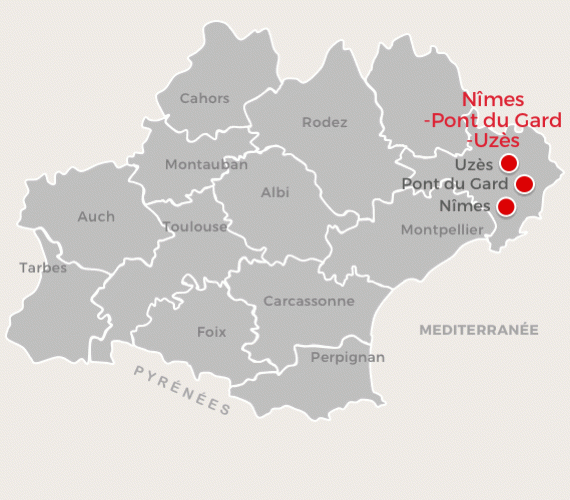 Nîmes Pont du Gard, carte